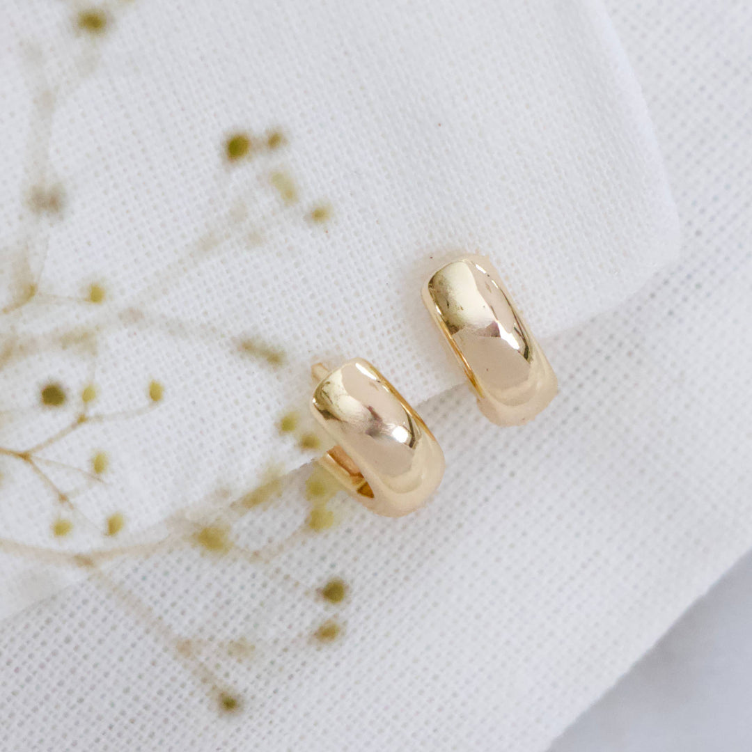 Chubby Hoop Earrings, Silver or Gold