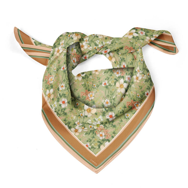 Anemone Green Silk Cotton Scarf