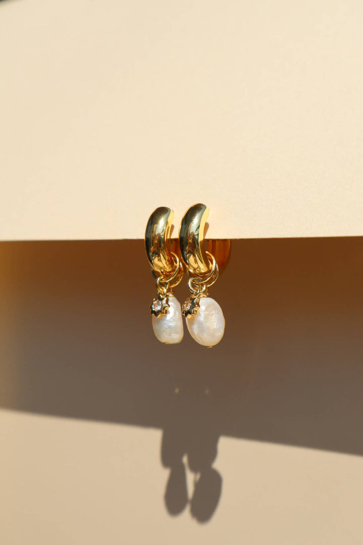 Coastal Pearl Charm Earrings