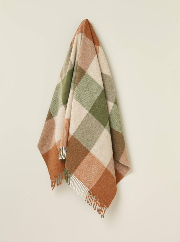 Block Check British Wool Throw, 3 Colors