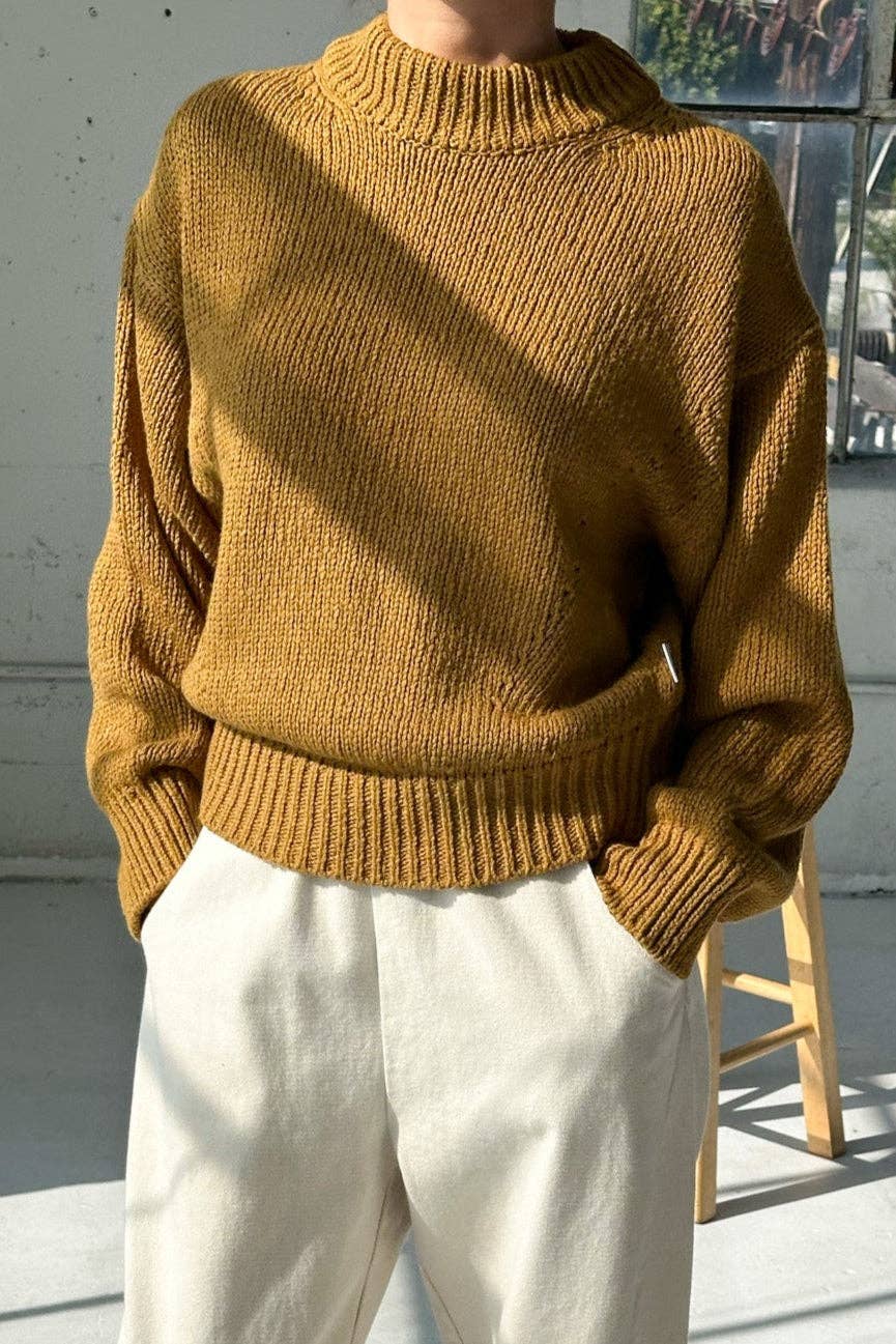 Zoe Cotton Sweater in Dijon