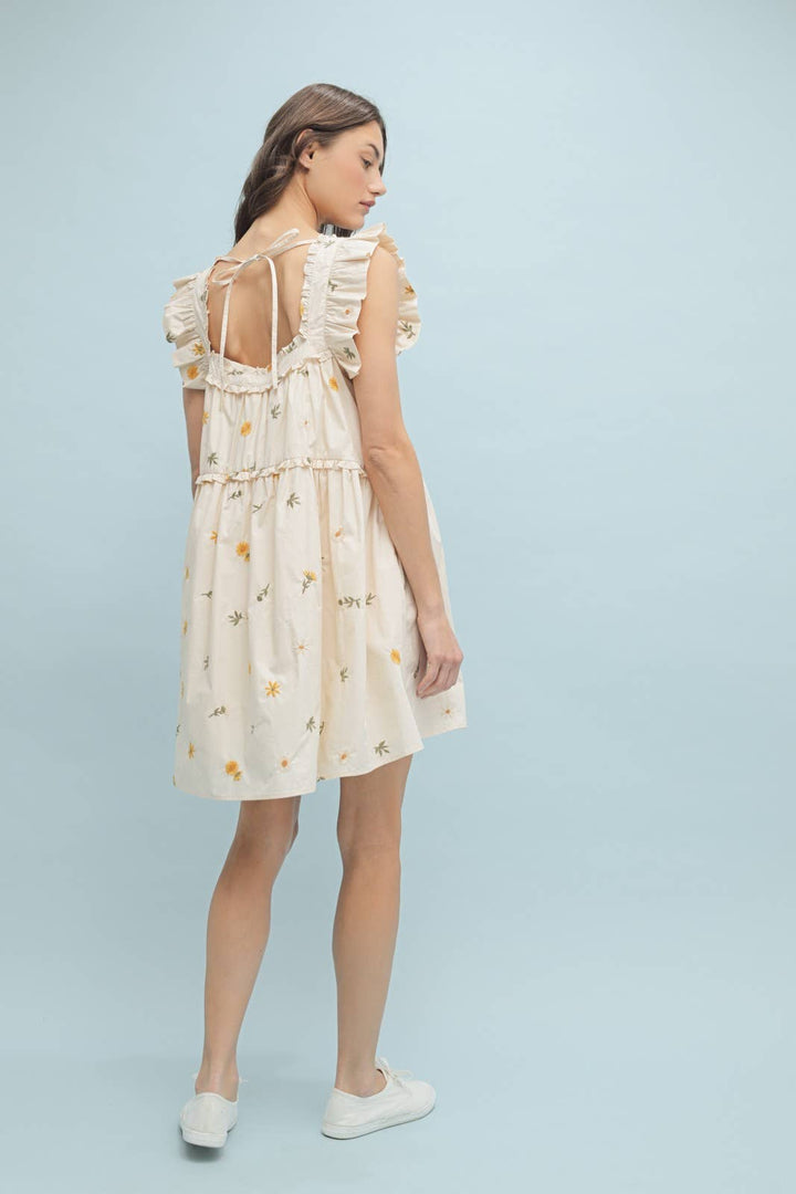 Floral Ruffle Mini Dress in Two Colors