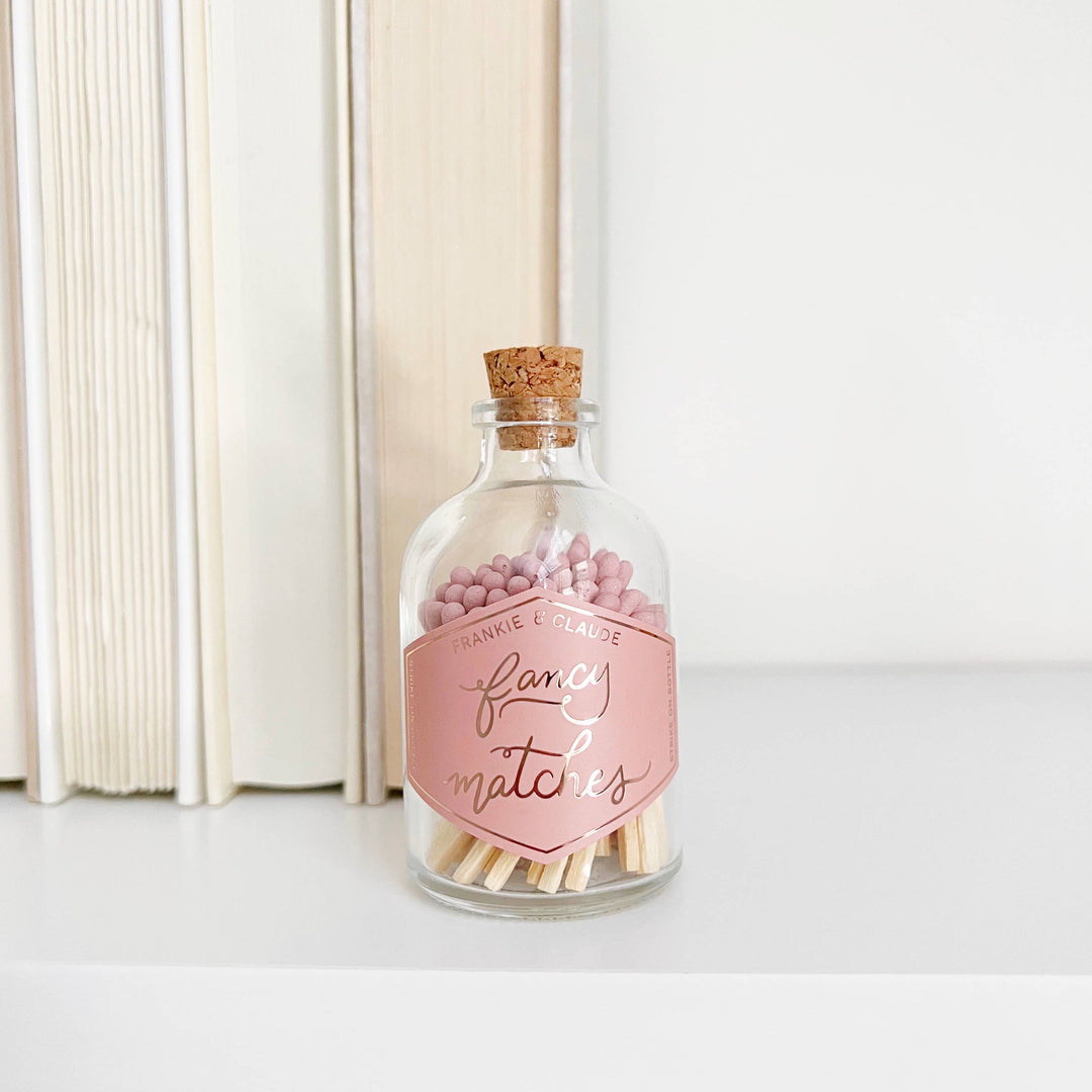 Dusty Rose Matches in Glass Jar