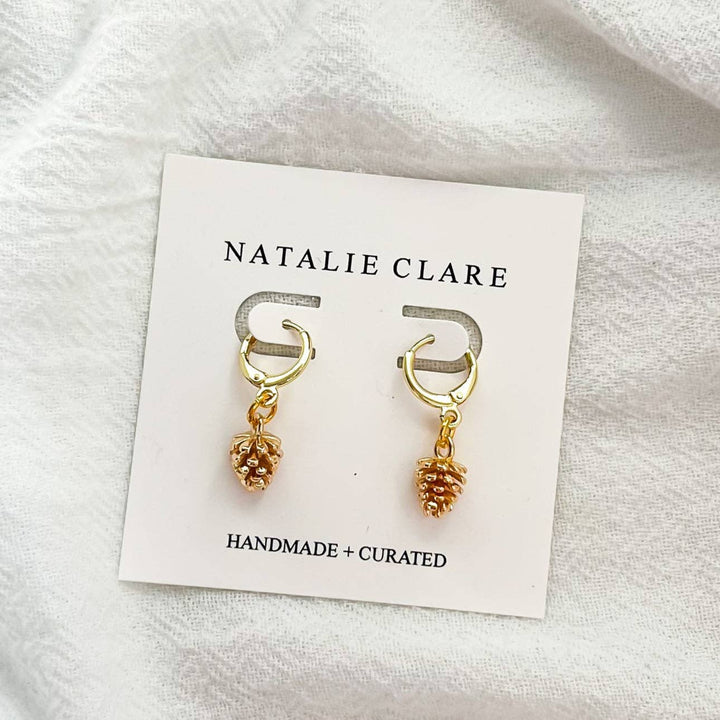 Pinecone Hoop Earrings