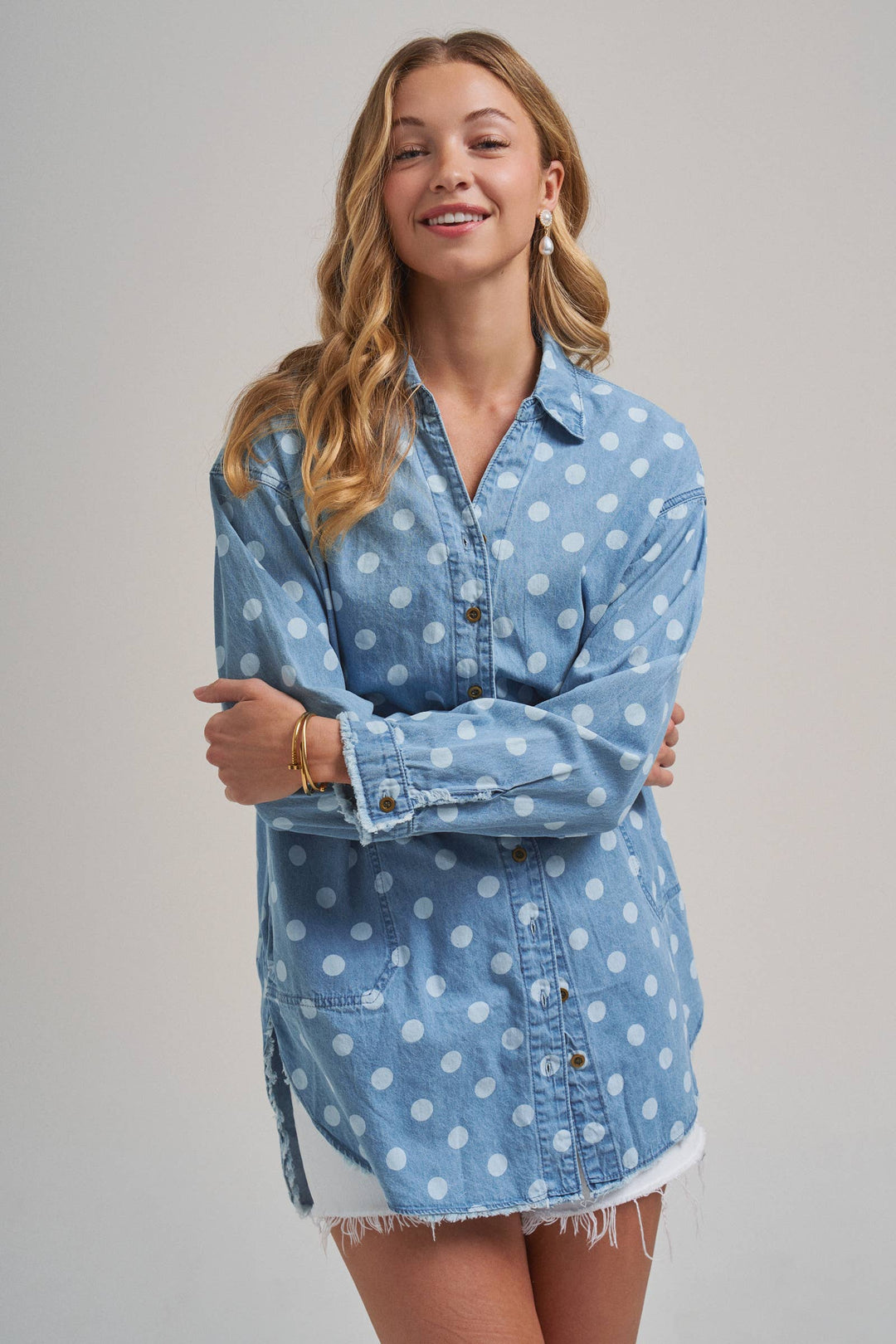 Polka Dot Button Down