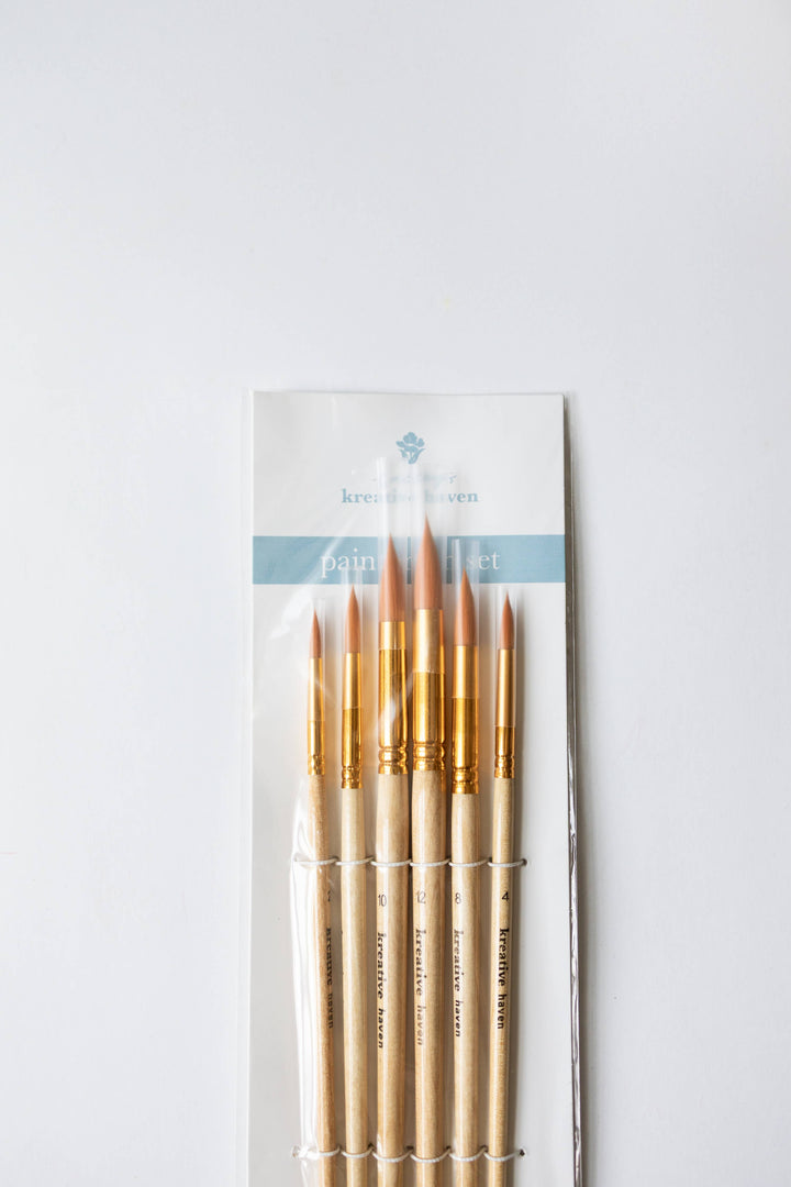 Round Tip Watercolor Brush Set -6 piece