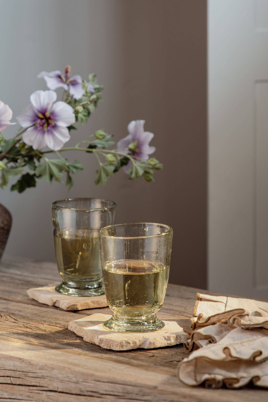 Handblown Footed Glass, 2 Sizes