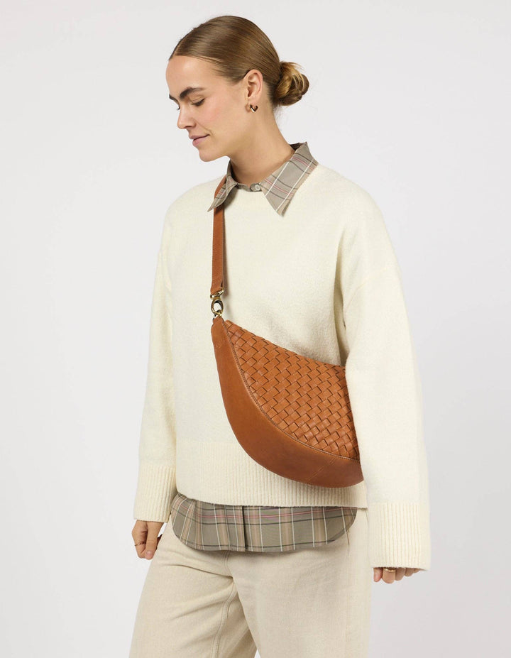 Leo Maxi, Wild Oak Woven Soft Grain Leather