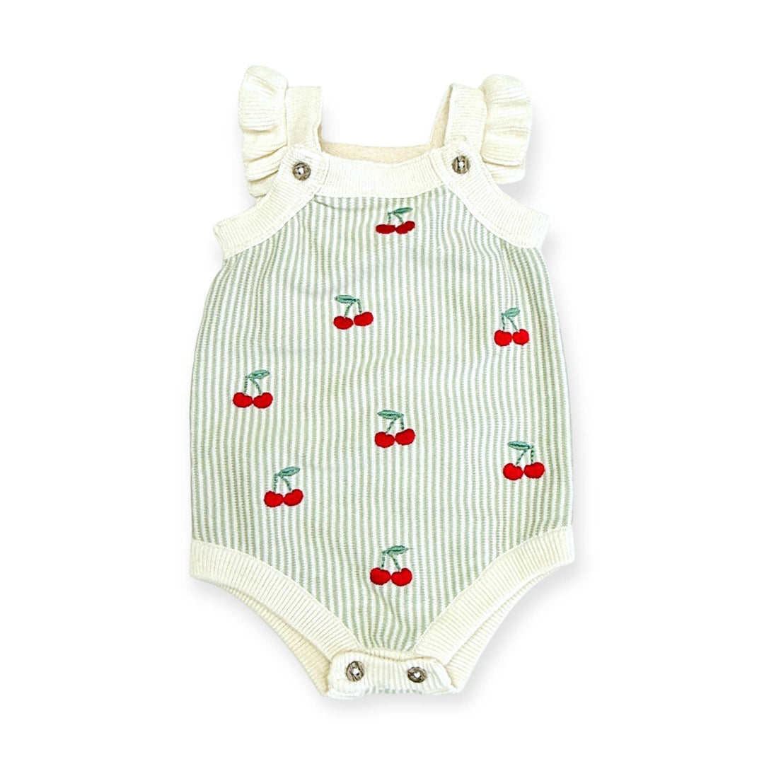 Cherry Embroidered Baby Romper