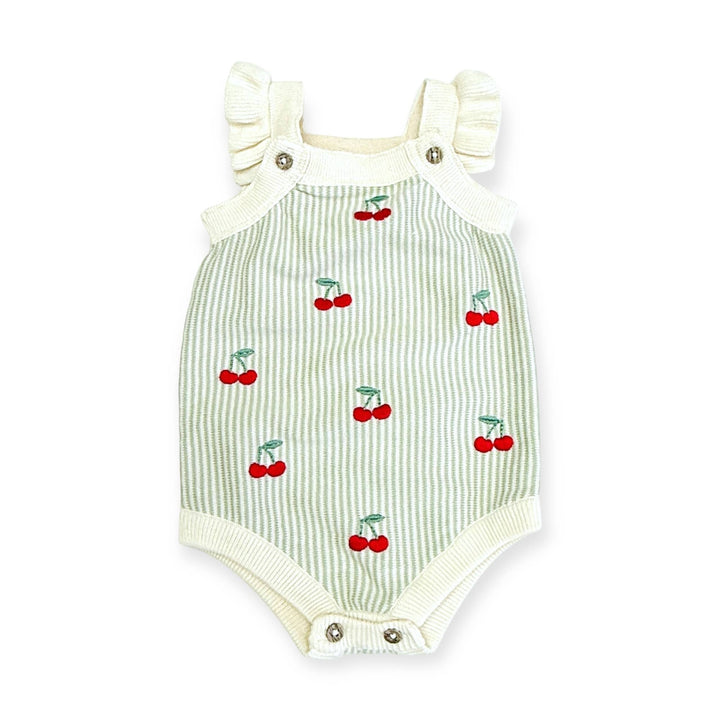 Cherry Embroidered Baby Romper
