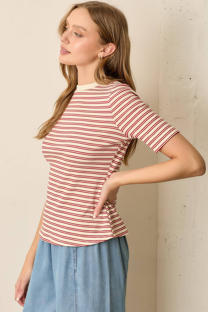Striped Round Neck Top (2 colors)
