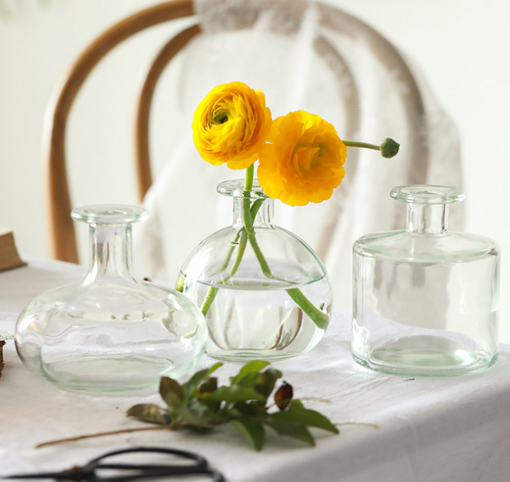 Glass Bud Vases, Round, Multi-color