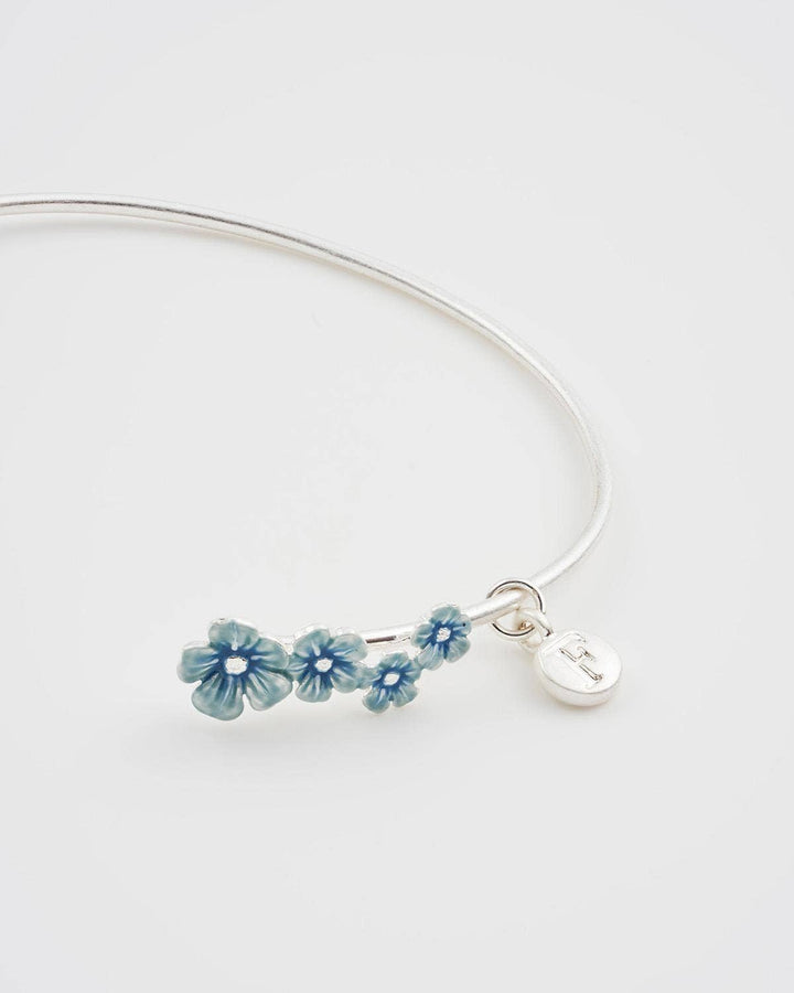 Forget Me Not Silver Bangle