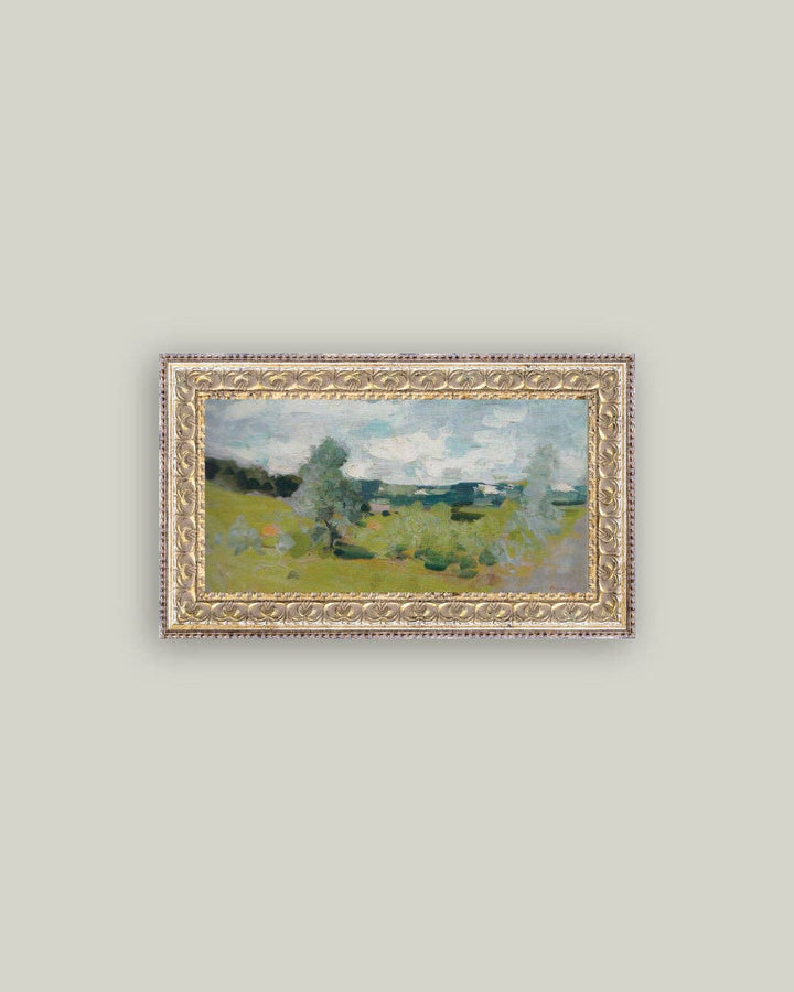 Abstract Landscape Framed Antique Art, 7x5
