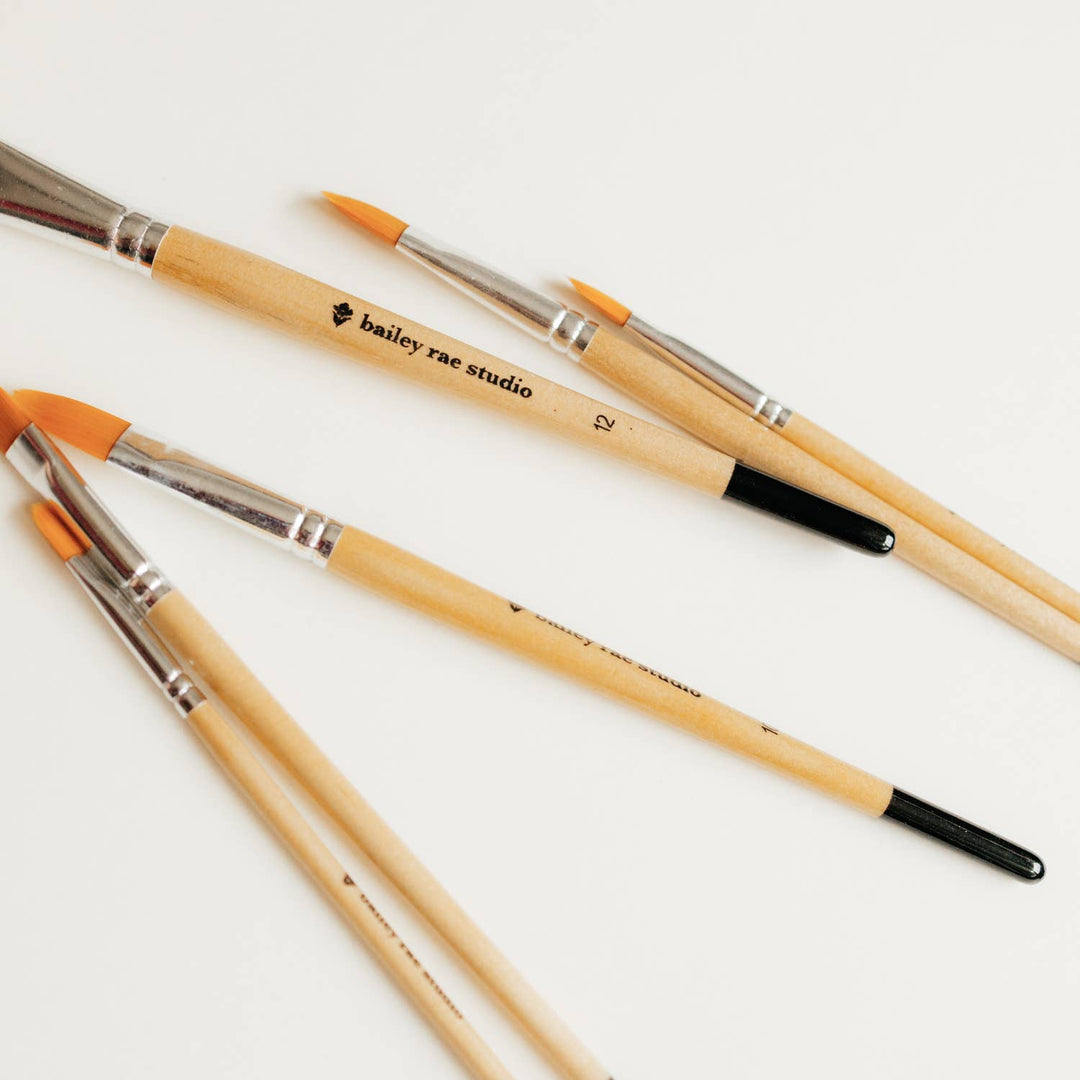 Filbert Watercolor Brush Set, 6 Piece