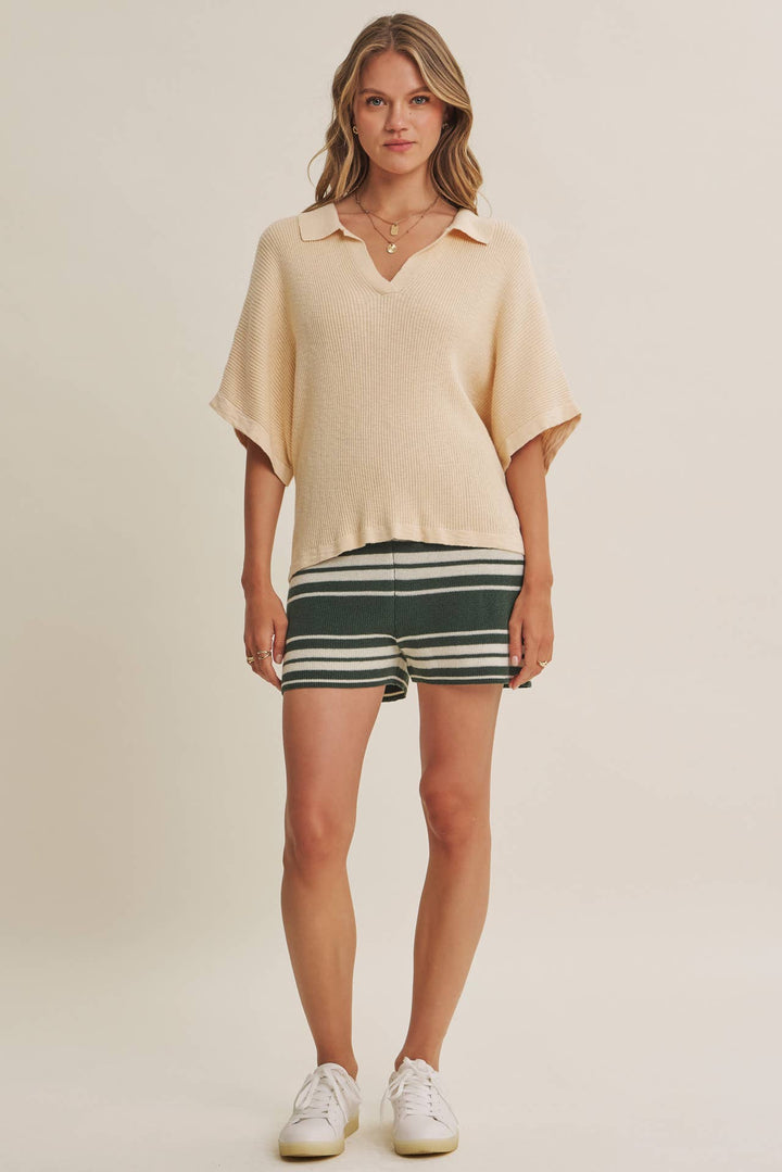 Relaxed Dolman Sweater in Biscuit