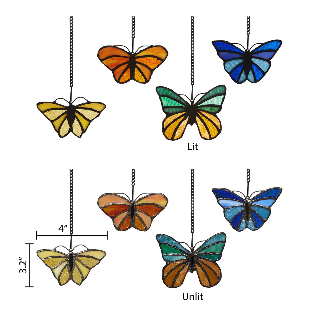 Butterfly Stained Glass Suncatcher, 4 Colors
