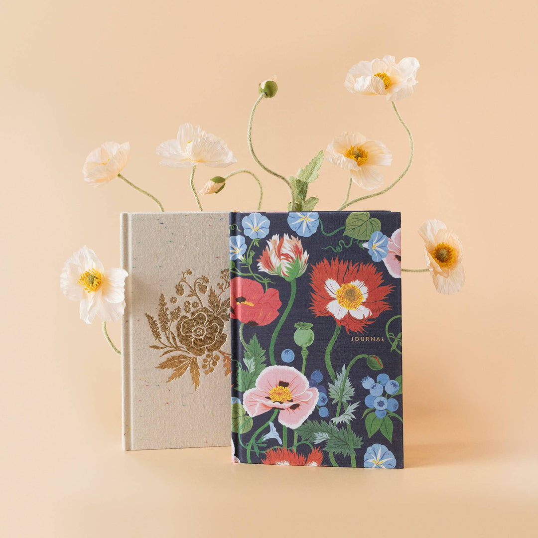 Poppy Garden Linen Bound Journal | Botanica Paper Co.