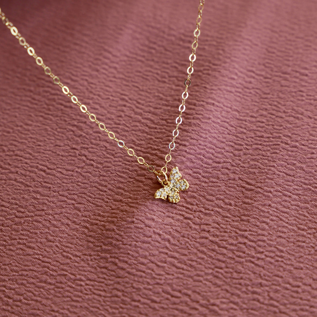 Dainty Butterfly CZ Necklace | Katie Waltman Jewelry