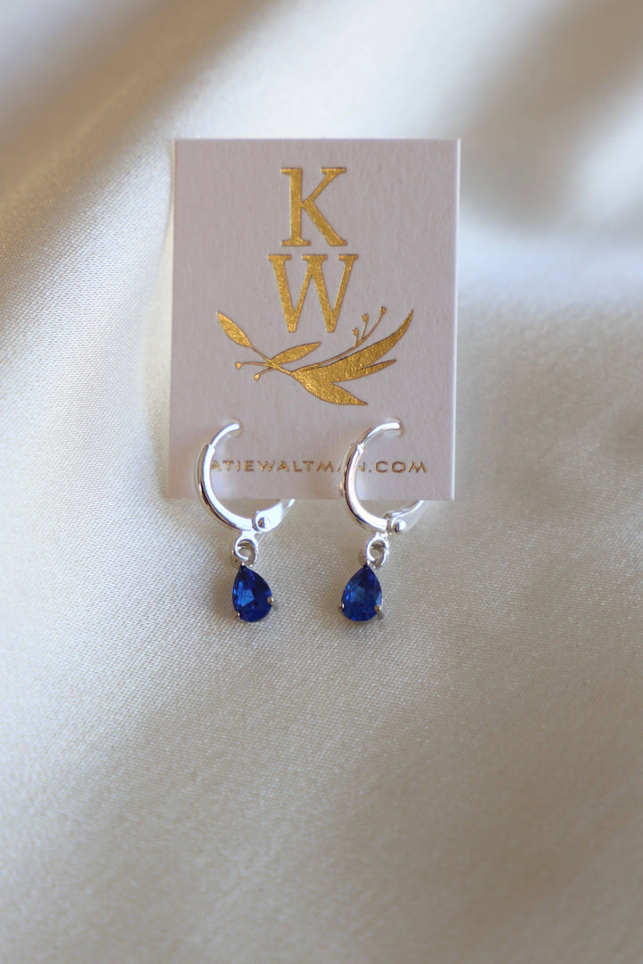 Birthstone Teardrop Earrings in Silver | Katie Waltman Jewelry