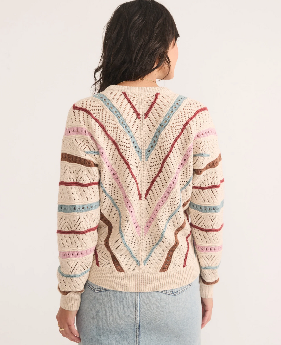 Brooke Crewneck Sweater in Cream Multi | Marine Layer