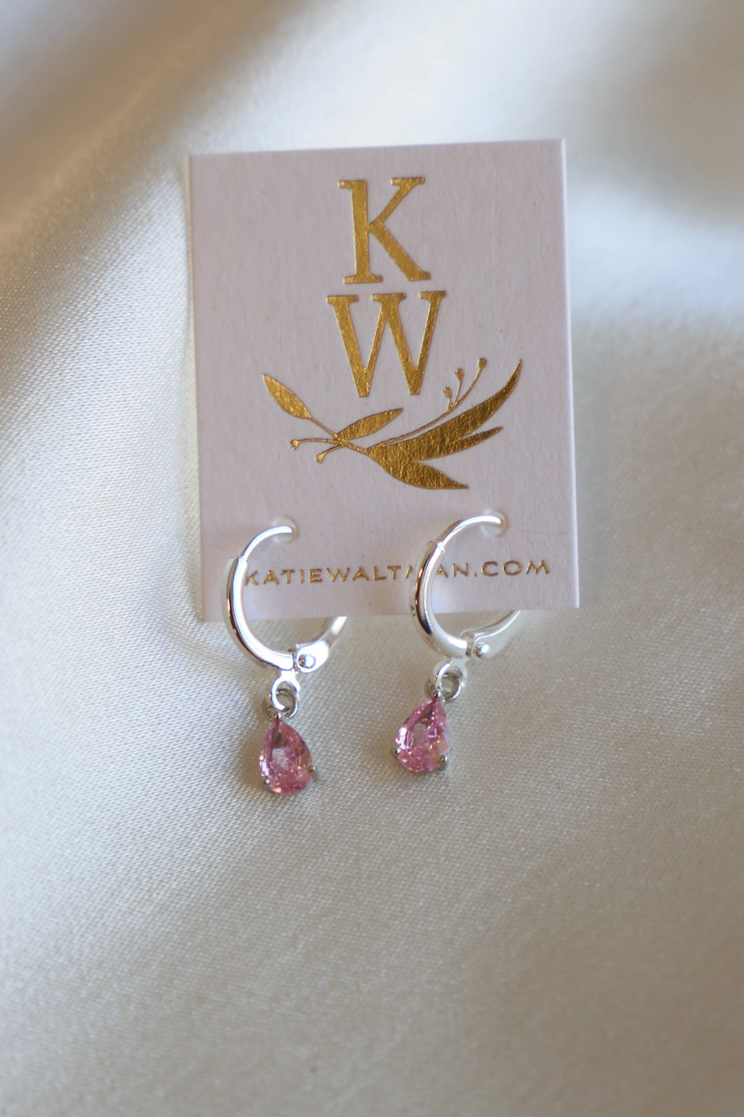 Birthstone Teardrop Earrings in Silver | Katie Waltman Jewelry