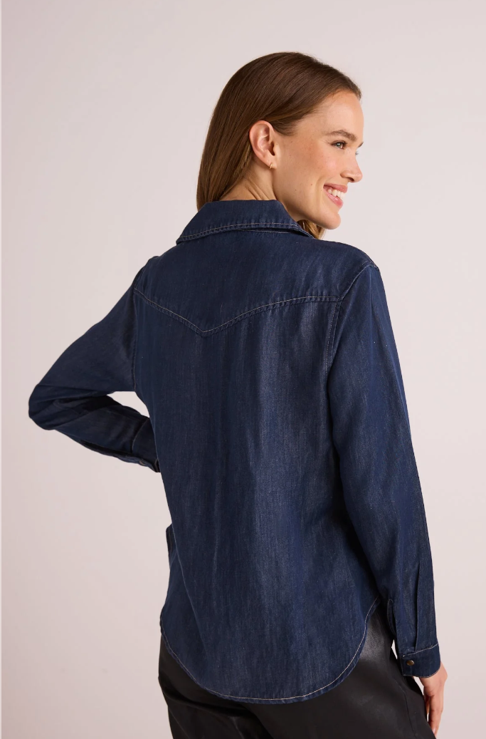 Western Shirt in Dark Denim