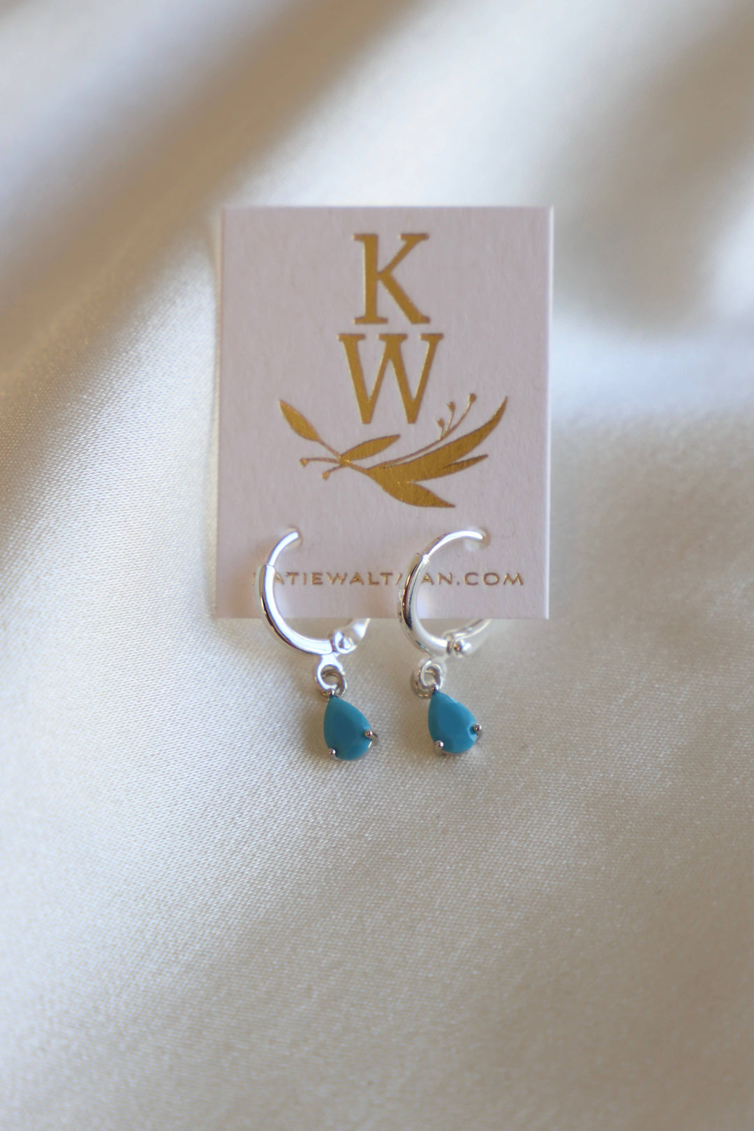 Birthstone Teardrop Earrings in Silver | Katie Waltman Jewelry