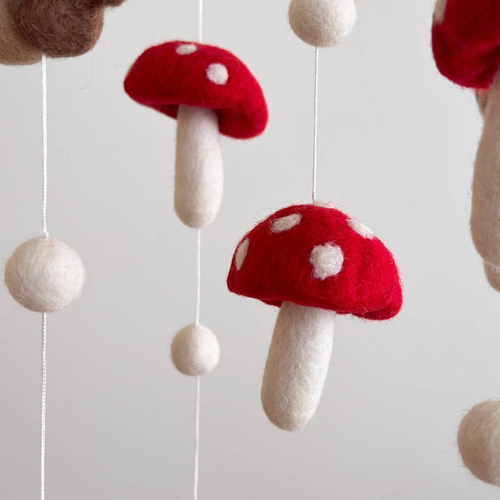 Mushroom and Acorn Baby Mobile