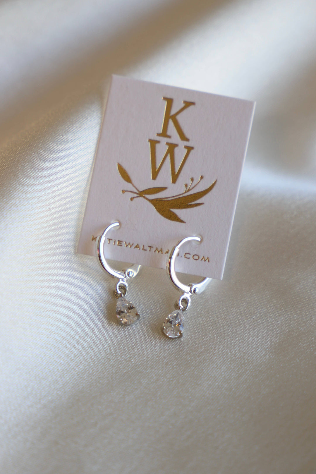 Birthstone Teardrop Earrings in Silver | Katie Waltman Jewelry