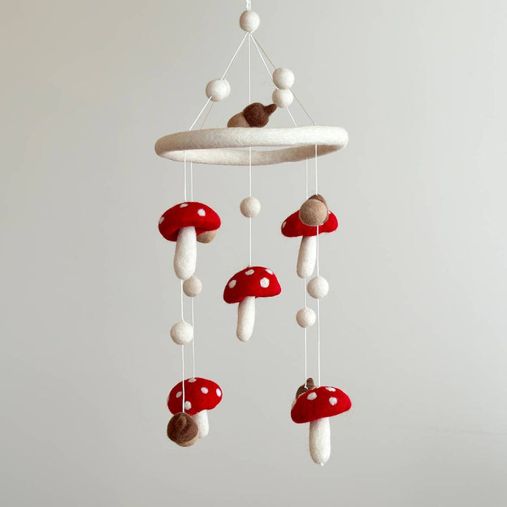 Mushroom and Acorn Baby Mobile