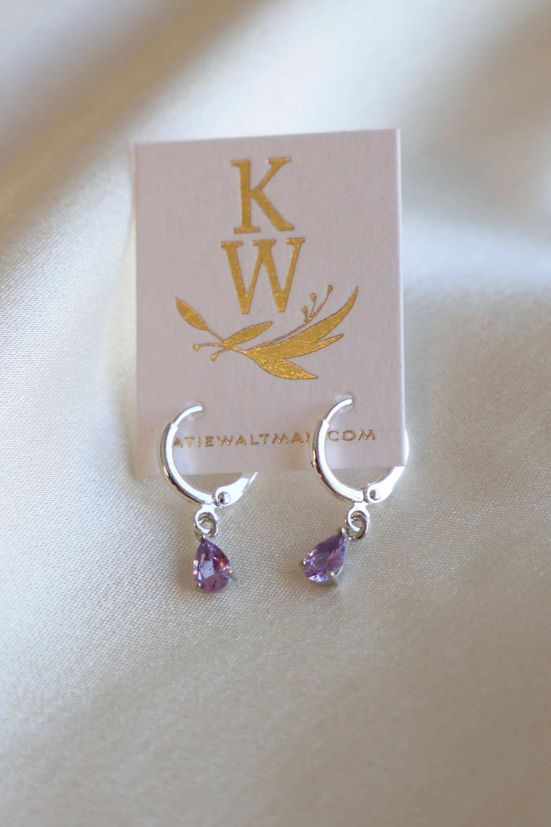 Birthstone Teardrop Earrings in Silver | Katie Waltman Jewelry