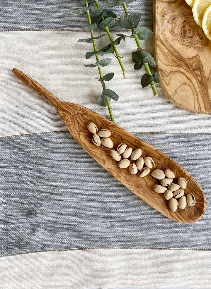 Olive Wood Oval Narrow Tapas Dish