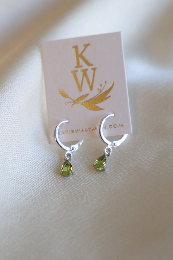 Birthstone Teardrop Earrings in Silver | Katie Waltman Jewelry