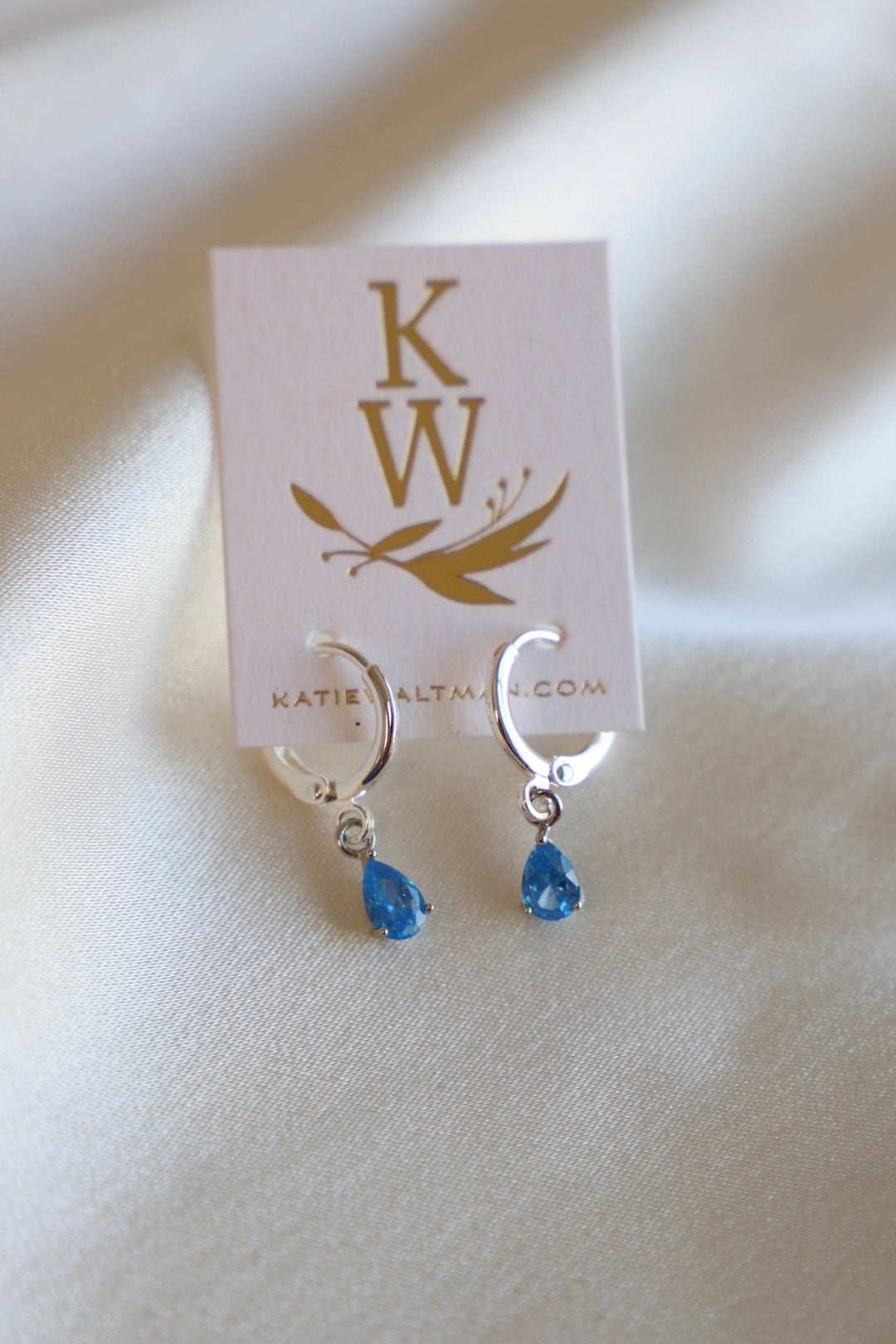 Birthstone Teardrop Earrings in Silver | Katie Waltman Jewelry