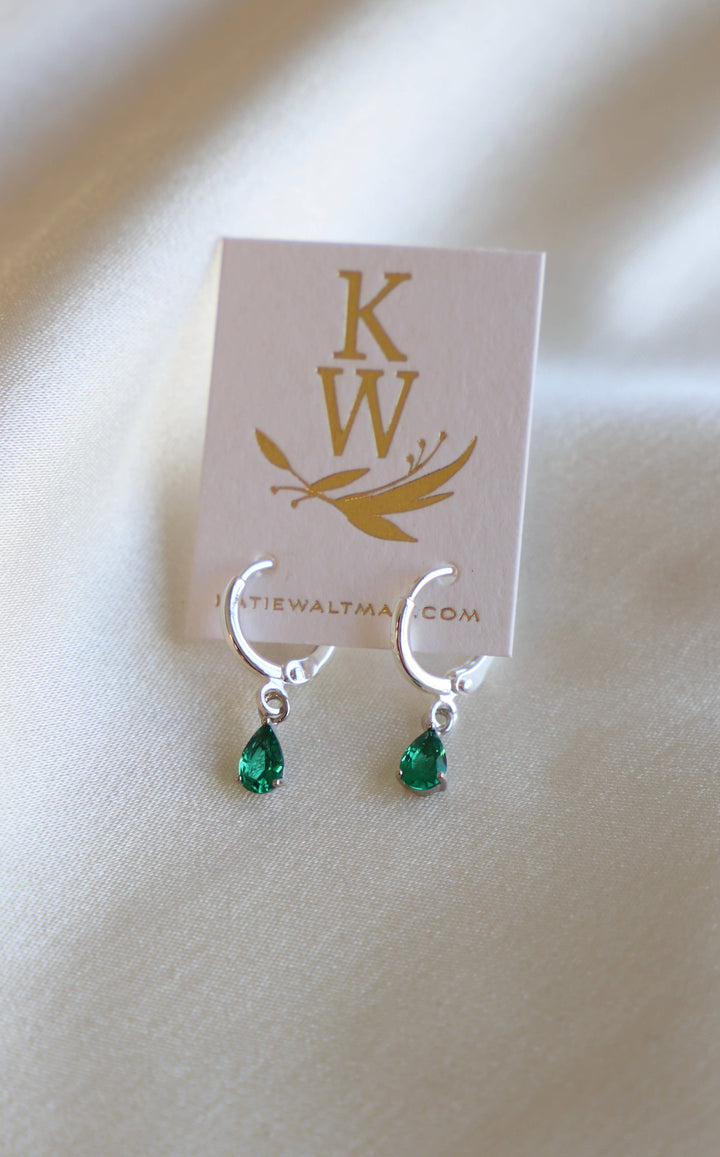 Birthstone Teardrop Earrings in Silver | Katie Waltman Jewelry