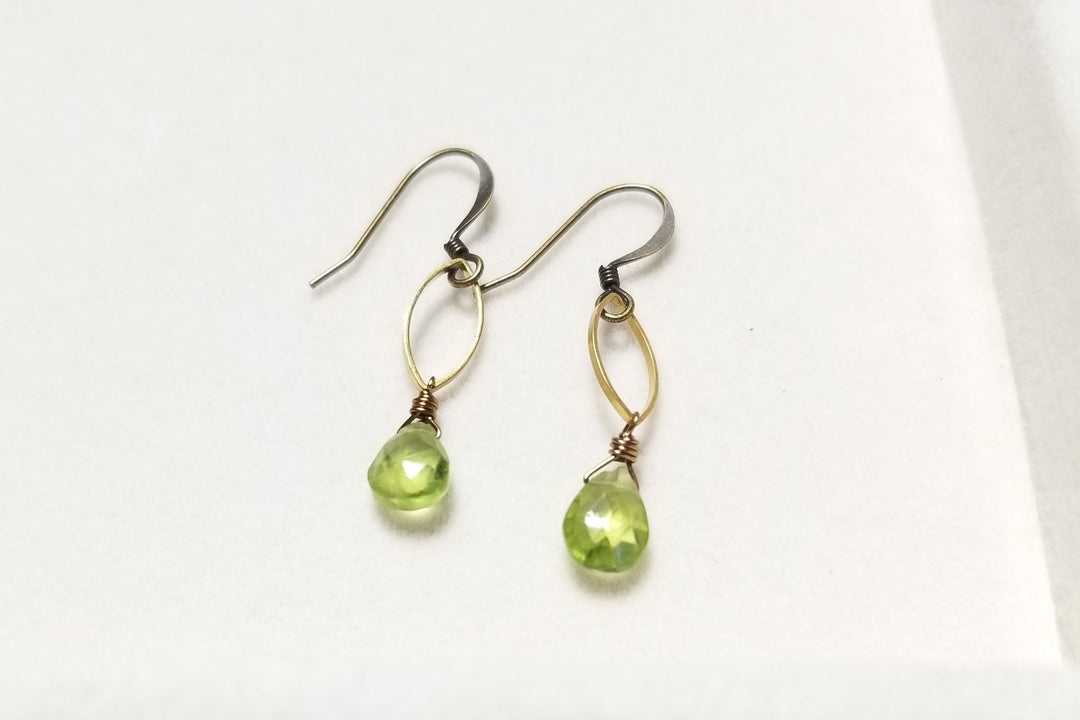 Peridot Dainty Marquis Earrings