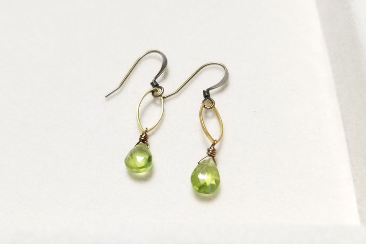 Peridot Dainty Marquis Earrings