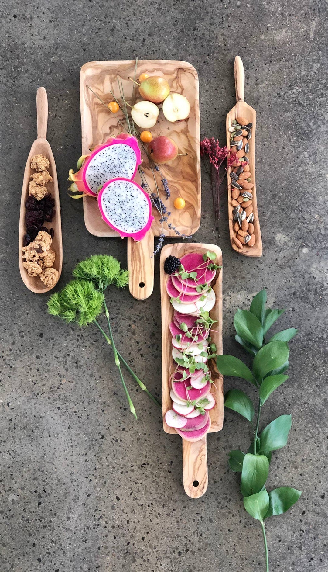 Olive Wood Oval Narrow Tapas Dish