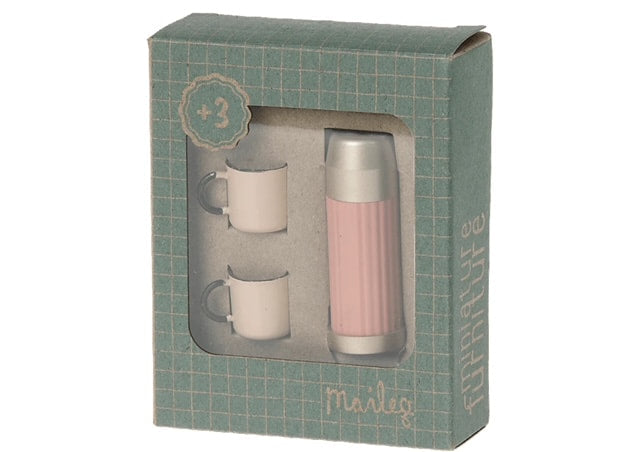 Coral Thermos & Cups