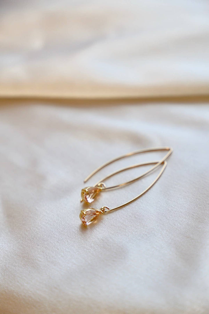 Champagne Teardrop Earrings in Silver | Katie Waltman Jewelry