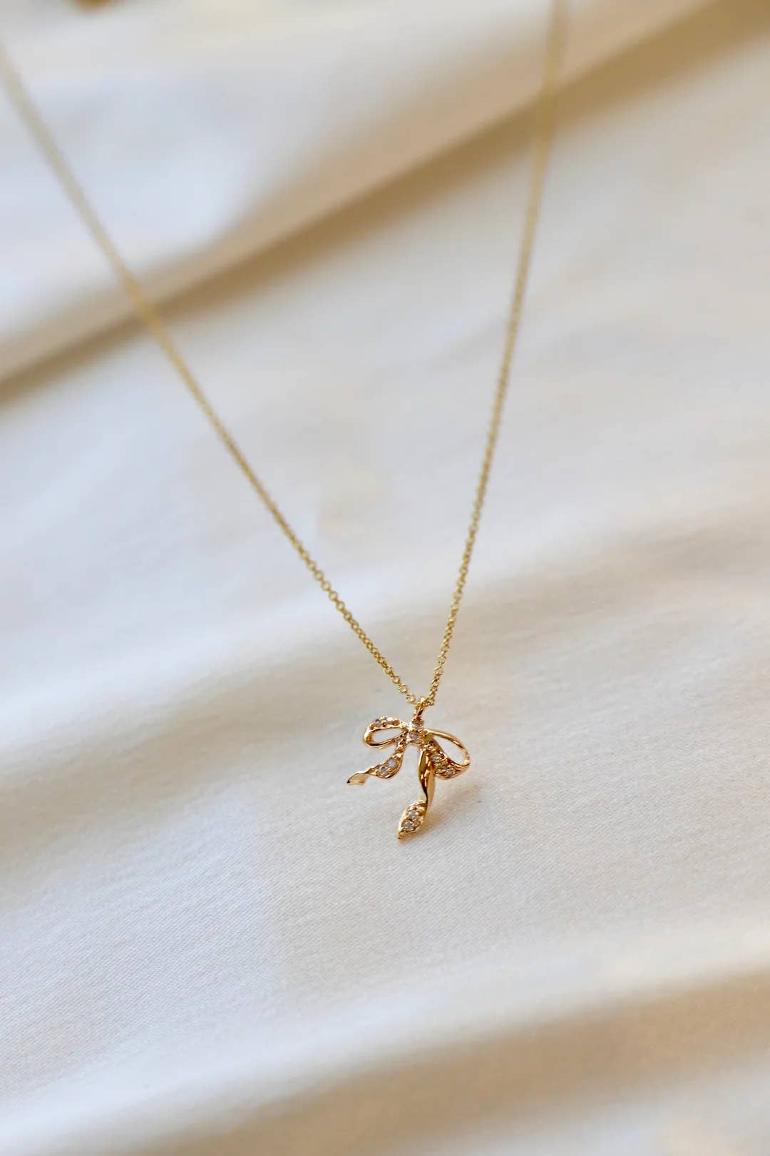 CZ Bow Necklace | Katie Waltman Jewelry