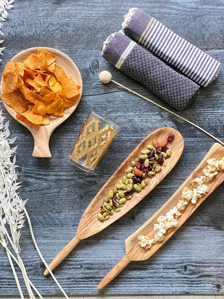 Olive Wood Oval Narrow Tapas Dish