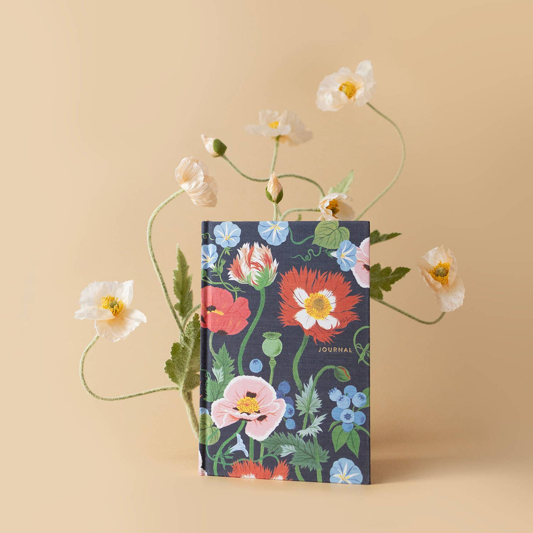 Poppy Garden Linen Bound Journal | Botanica Paper Co.