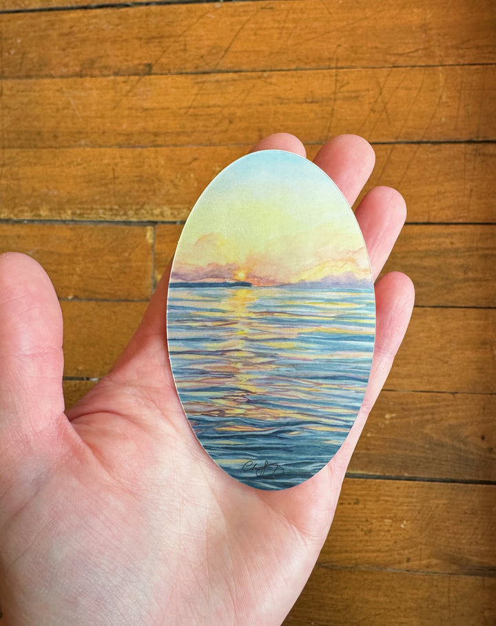 Good Harbor Sunset Holographic Sticker | Chelsey Skowronski of Poppy Things