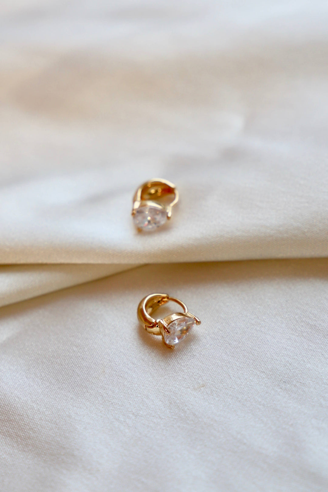 Crystal Teardrop Huggies | Katie Waltman Jewelry