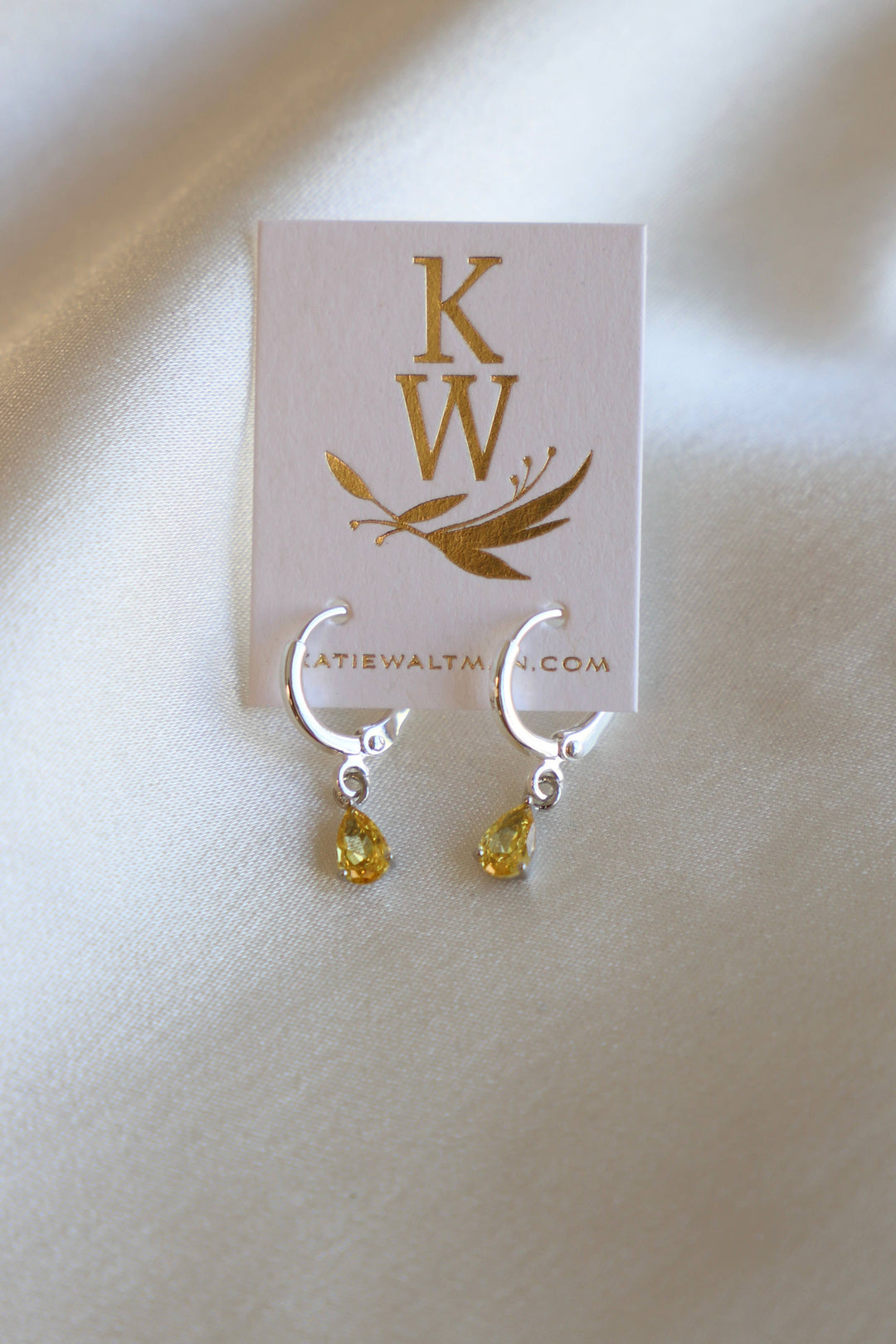 Birthstone Teardrop Earrings in Silver | Katie Waltman Jewelry