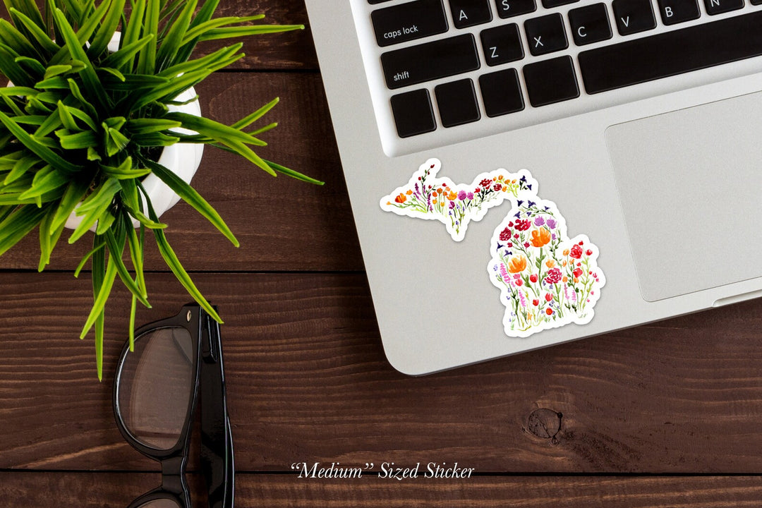 Michigan Floral Vinyl Sticker