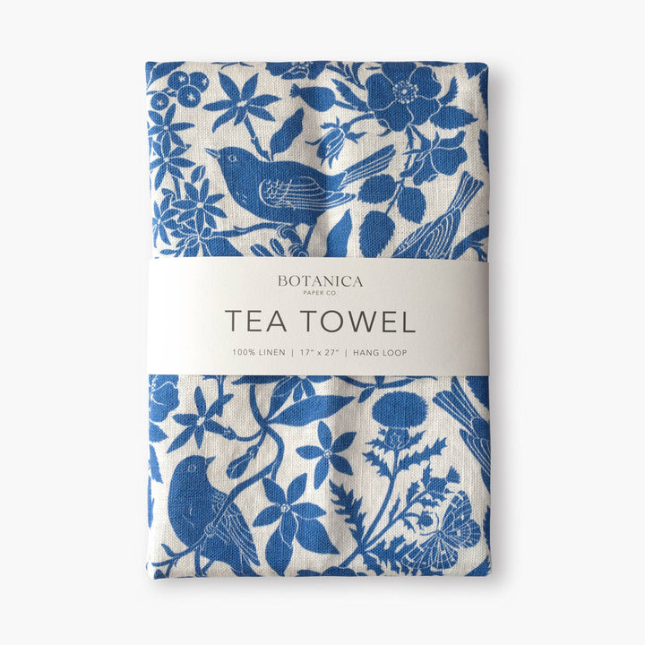 Songbirds Linen Tea Towel | Botanica Paper Co.