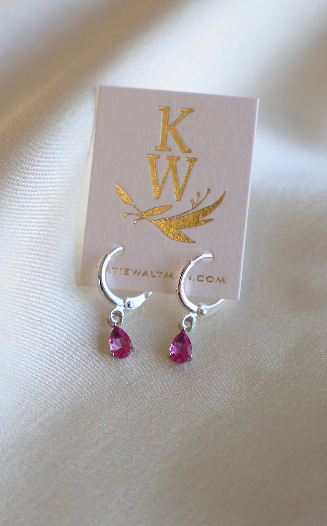 Birthstone Teardrop Earrings in Silver | Katie Waltman Jewelry